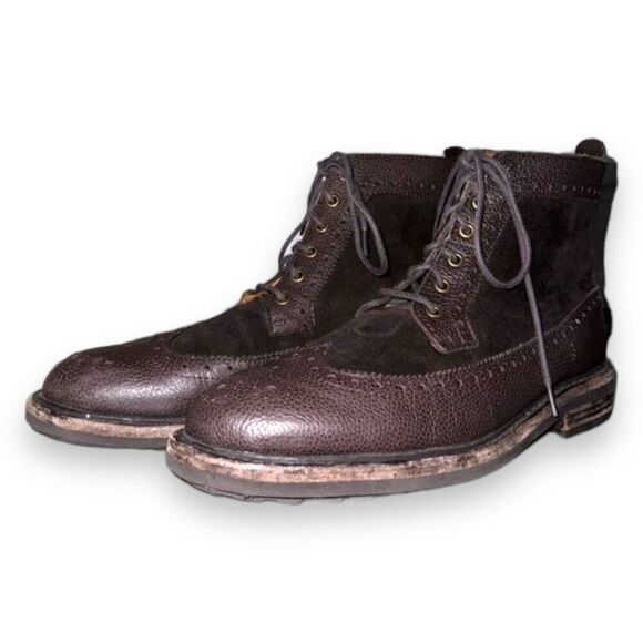 Polo Ralph Lauren Nickson Chocolate Brown Suede Boots 8.5 - Picture 2 of 9